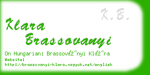 klara brassovanyi business card